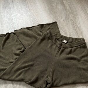 The Simple Folk Olive Wide Leg Knit Pants
